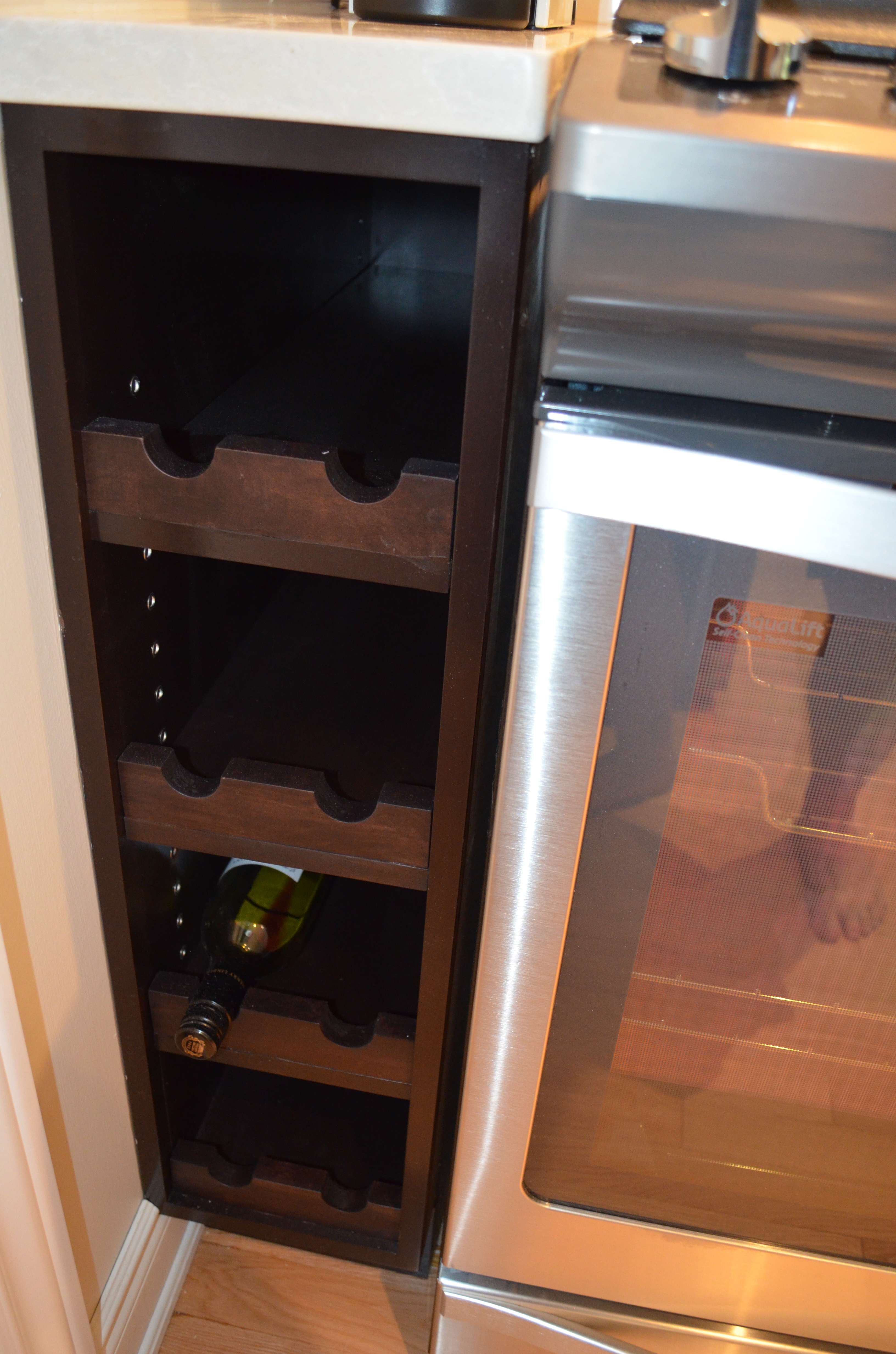 wine rack espresso maple kitchen renovation Ottawa