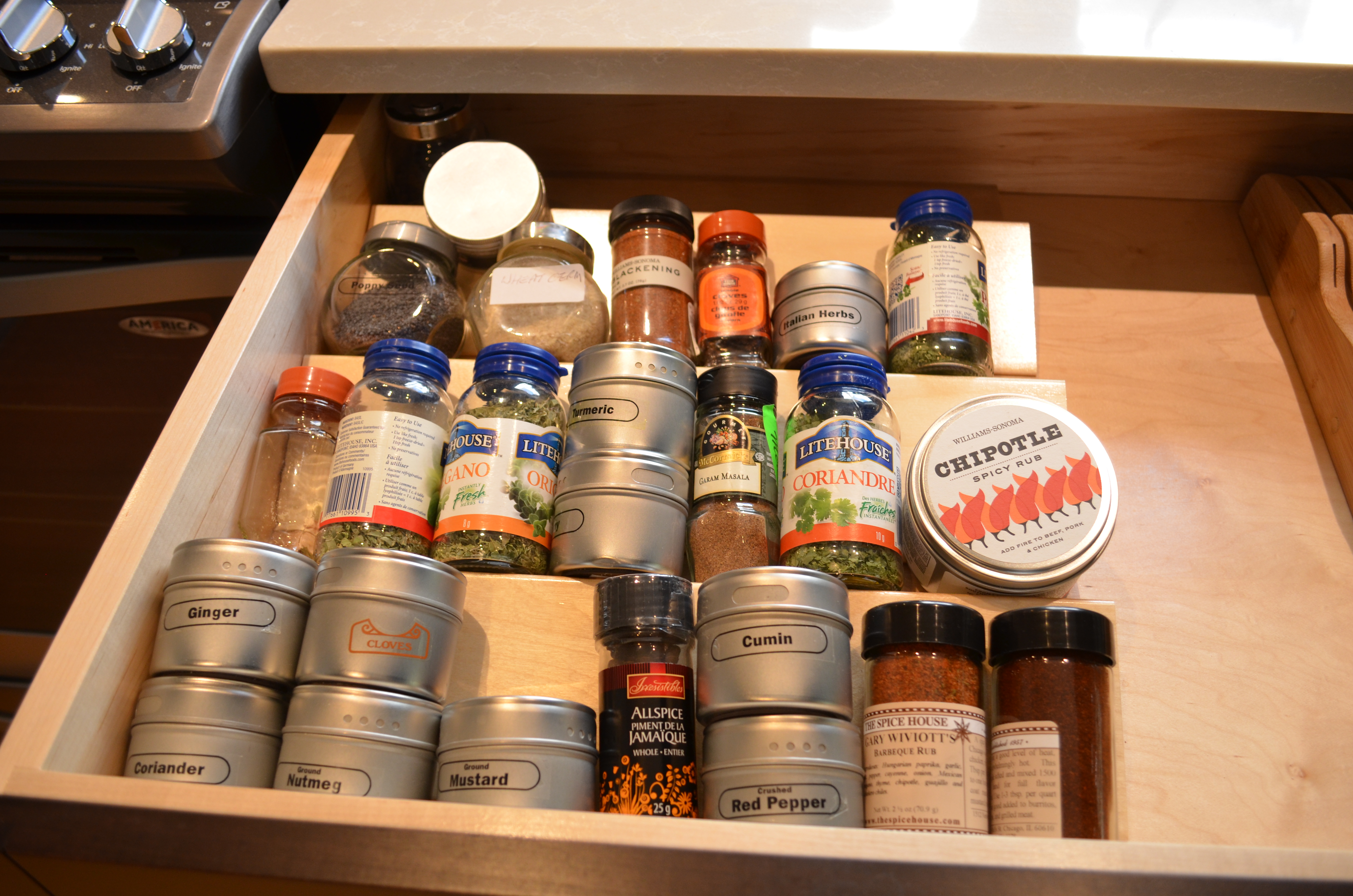 spice rack espresso maple kitchen renovation Ottawa