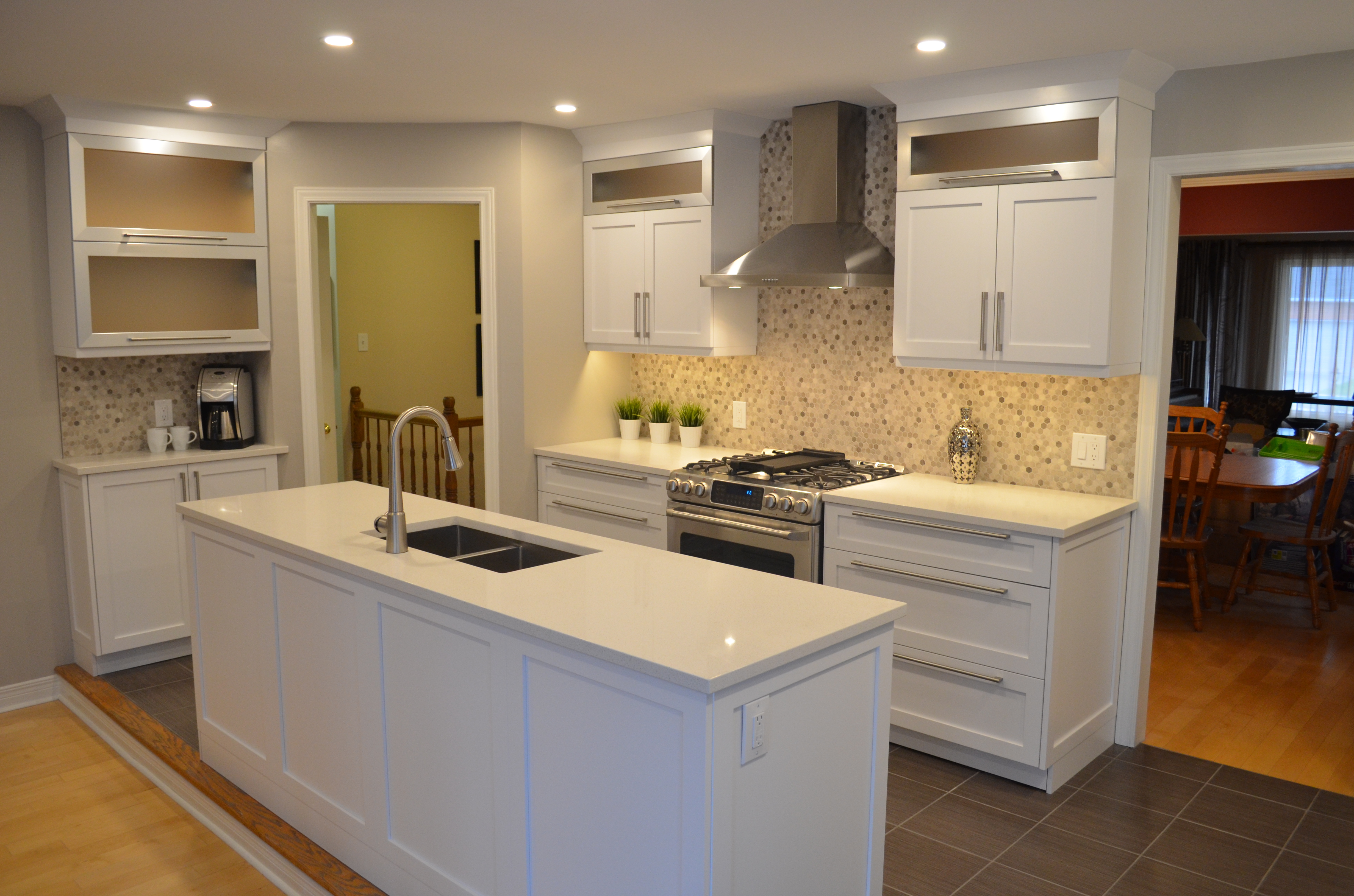 Modern kitchen renovation white cabinetry Stittsville