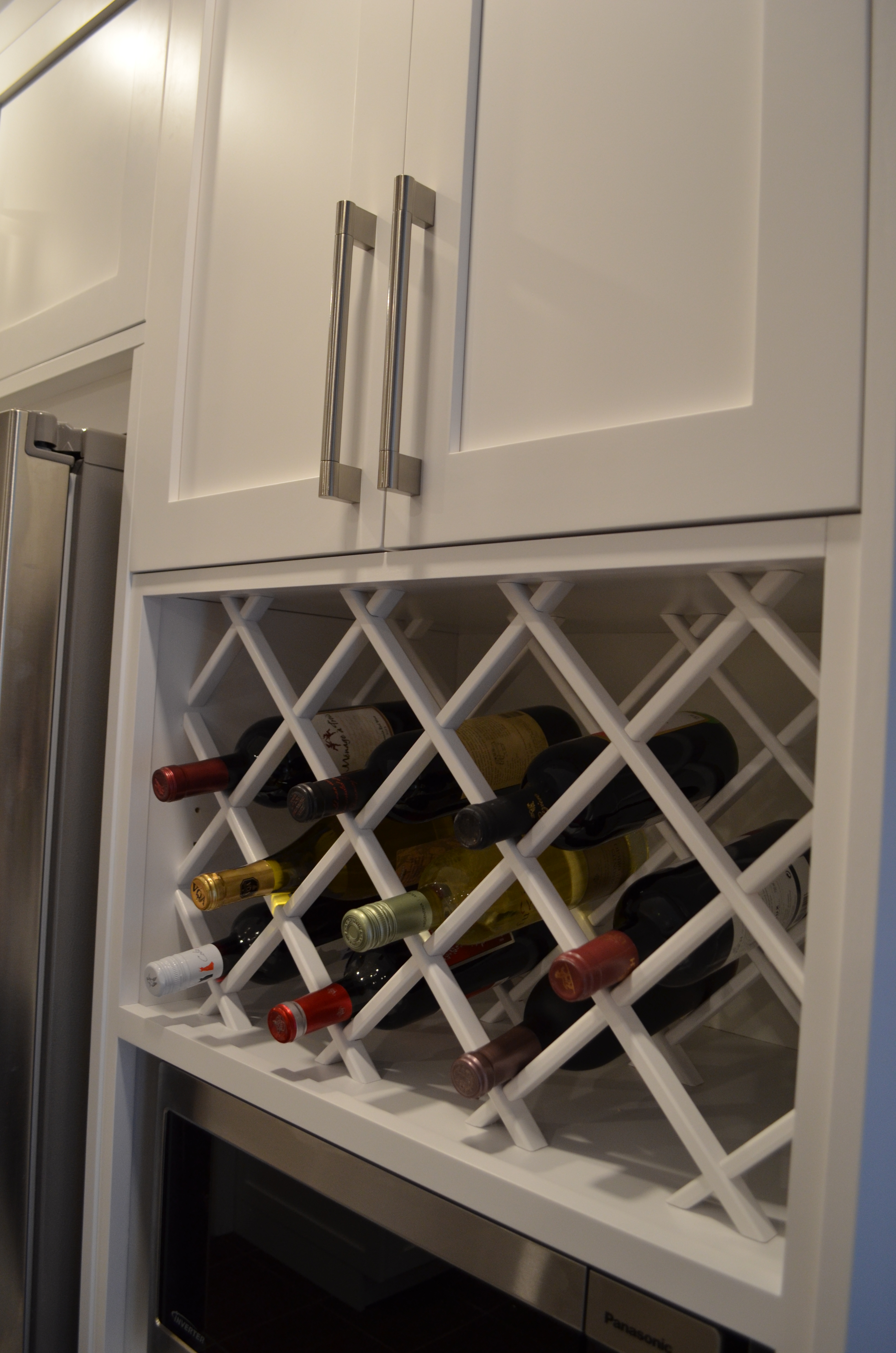 wine rack kitchen renovation white cabinetry Stittsville